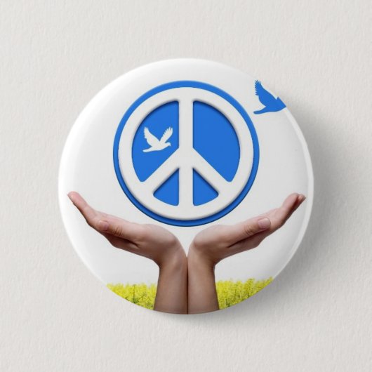 Vrede ligt in onze handen ronde button 5,7 cm (Voorkant)