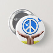 Vrede ligt in onze handen ronde button 5,7 cm (Voorkant /achterkant)