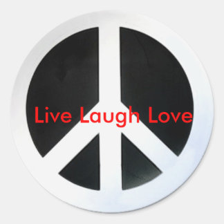 vrede, live lachen liefde ronde sticker