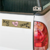 VREDE, LOVE en SIBERIANS-Bumpersticker Bumpersticker (Op Truck)