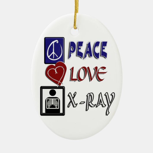 VREDE, LOVE, X-RAY - CHRISTMAS ORNAMENT (Voorkant)