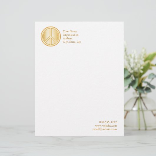 Vrede Mandala Persoonlijk Briefhoofd (Staand voorkant)
