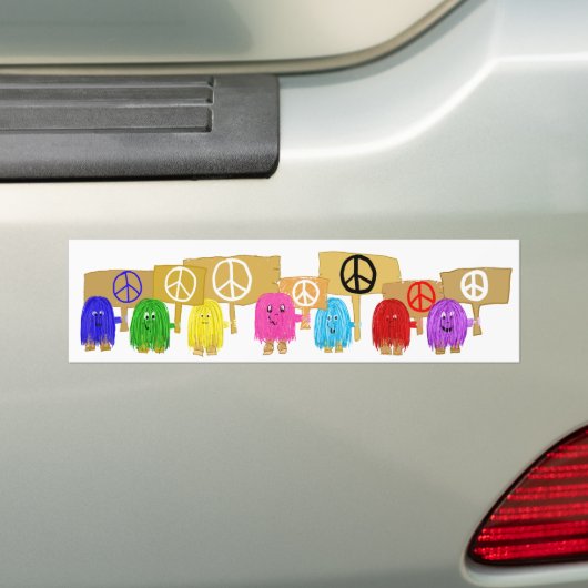Vrede mensen bumpersticker (Op auto)
