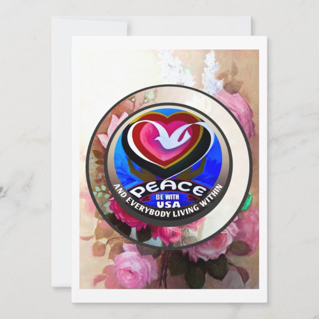 Vrede met de VS. Handgeschilderd... Platte Kaart (Voorkant)