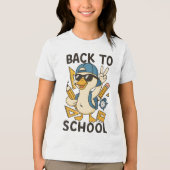 🧢 Vrede met de zomer — Het is schooltijd! 🕶️ Tri-Blend Shirt (Voorkant)