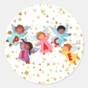 Vrede met Engelen Ronde Sticker