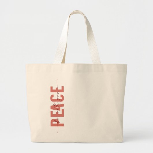 Vrede met jou grote tote bag (Voorkant)
