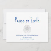 Vrede met kerstbeugels en dollazen op aarde feestdagenkaart (Voorkant)