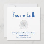 Vrede met kerstbeugels en dollazen op aarde feestdagenkaart (Voorkant)