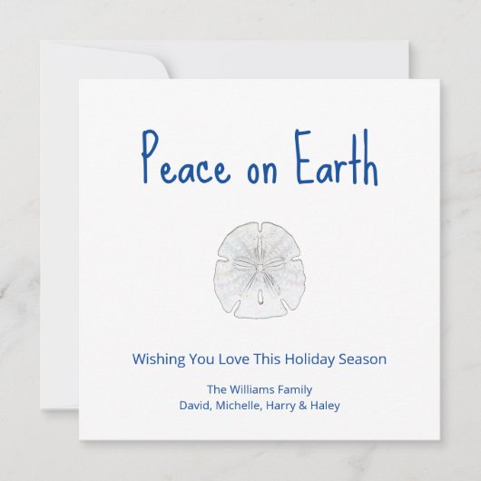 Vrede met kerstbeugels en dollazen op aarde feestdagenkaart (Voorkant)