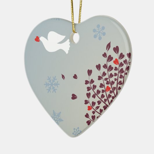 Vrede met kerstmis keramisch ornament (Links)