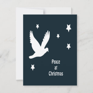 Vrede met Kerstmis met Duif in Vlucht Witte Logo Briefkaart