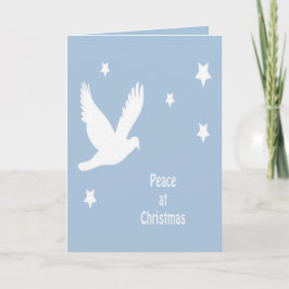 Vrede met Kerstmis met vliegende duif Witte Logo Feestdagen Kaart