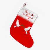 Vrede met u en witte doven kleine kerstsok (Voorkant (Hangend))