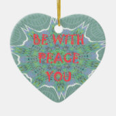 Vrede met u Inspirerend grafische tekst Keramisch Ornament (Voorkant)