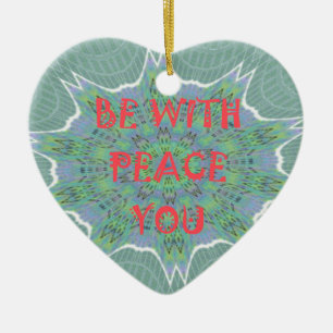 Vrede met u Inspirerend grafische tekst Keramisch Ornament