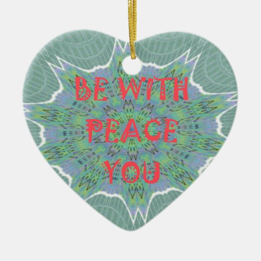 Vrede met u Inspirerend grafische tekst Keramisch Ornament (Voorkant)
