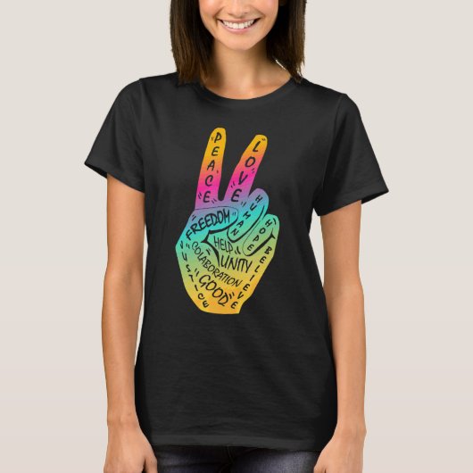 Vrede niet als oorlogspad tekenen 9 t-shirt (Voorkant)