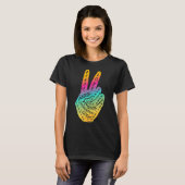 Vrede niet als oorlogspad tekenen 9 t-shirt (Voorkant volledig)