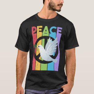 Vrede: noodlottige typografie met duif t-shirt