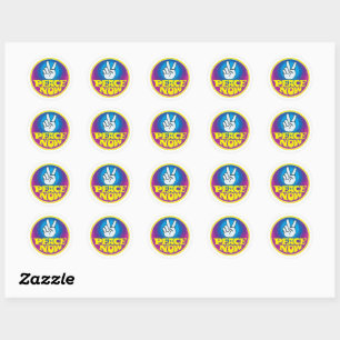 Vrede Nu Groovy Retro Hippie Stijl Vredesteken Ronde Sticker