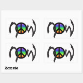 Vrede Nu met Regenboog Rechthoekige Sticker (Vel)