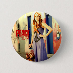 Vrede nu ronde button 5,7 cm