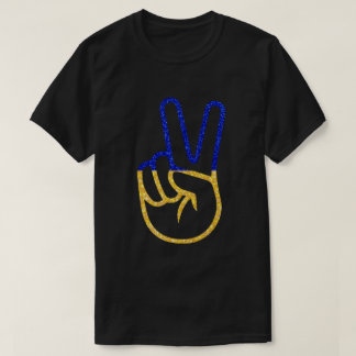 Vrede Oekraïense vlag Glitter T-Shirt