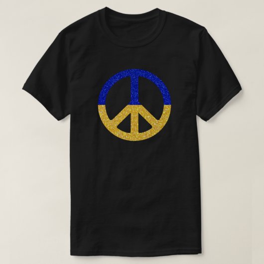 Vrede Oekraïense vlag Glitter T-Shirt (Design voorkant)