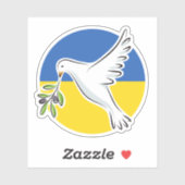 Vrede Oekraïense vlag in Oekraïne duif anti-oorlog Sticker (Vel)