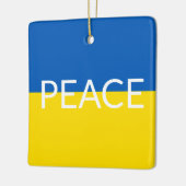 Vrede Oekraïne vlag blauw geel aangepaste tekst Keramisch Ornament (Links)