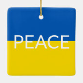 Vrede Oekraïne vlag blauw geel aangepaste tekst Keramisch Ornament (Achterkant)