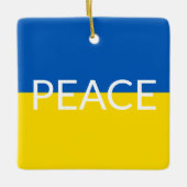 Vrede Oekraïne vlag blauw geel aangepaste tekst Keramisch Ornament (Voorkant)