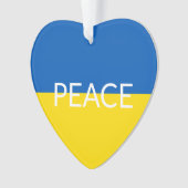 Vrede Oekraïne vlag blauw geel aangepaste tekst Ornament (voorkant)
