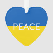 Vrede Oekraïne vlag blauw geel aangepaste tekst Ornament (voorkant)