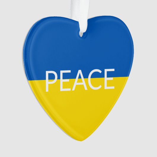 Vrede Oekraïne vlag blauw geel aangepaste tekst Ornament (voorkant)