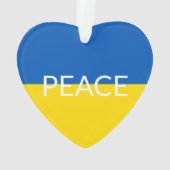 Vrede Oekraïne vlag blauw geel aangepaste tekst Ornament (achterkant)