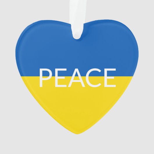 Vrede Oekraïne vlag blauw geel aangepaste tekst Ornament (achterkant)