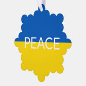 Vrede Oekraïne vlag blauw geel aangepaste tekst Ornament Kaart (Links)