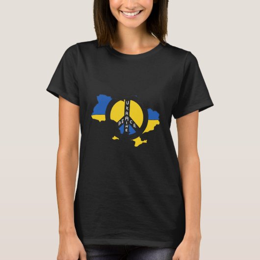 Vrede Oekraïne - vlaggenplattegrond T-shirt (Voorkant)
