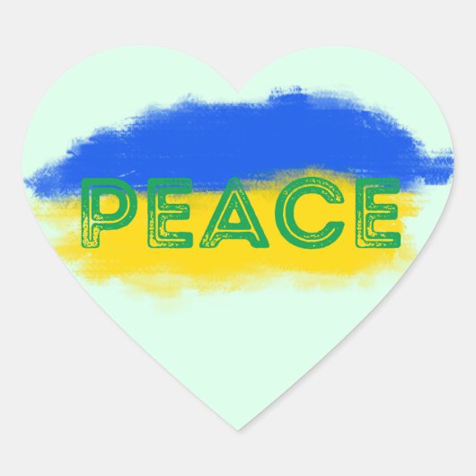 VREDE: Oekraïne vrijheid voor Oekraïne Hart Sticker (Voorkant)