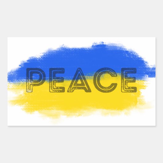 VREDE: Oekraïne vrijheid voor Oekraïne Rechthoekige Sticker (Voorkant)