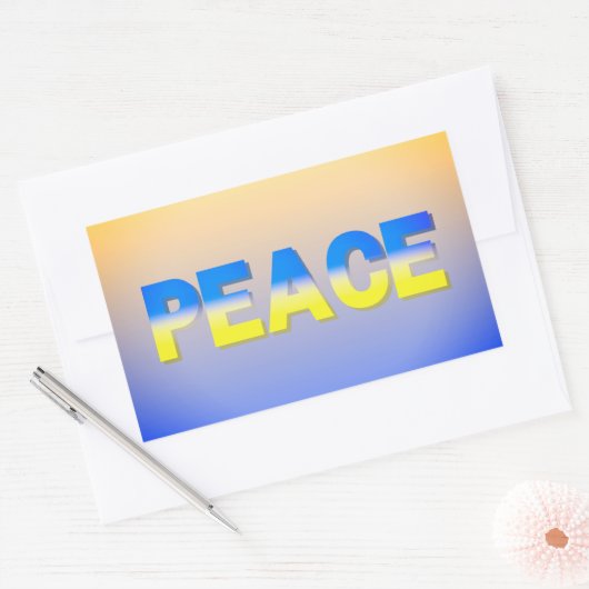 VREDE: Oekraïne vrijheid voor Oekraïne Rechthoekige Sticker (Envelop)