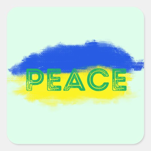 VREDE: Oekraïne vrijheid voor Oekraïne Vierkante Sticker (Voorkant)