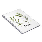 VREDE, olijfblad, kerstmis, feestdag, waterverf, Notitieboek (Rechterzijde)