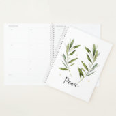 VREDE, olijfblad, kerstmis, feestdag, waterverf, Planner (Display)