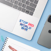 Vrede om de Derde Wereldoorlog te voorkomen Sticker (Laptop met iPhone)