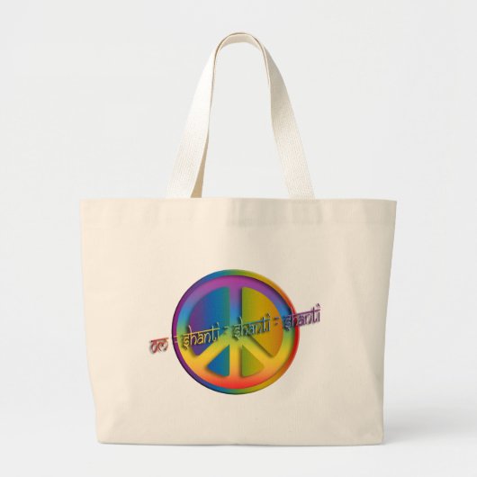 Vrede Om Shanti Grote Tote Bag (Voorkant)