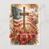 Vrede onder de papavers feestdagenkaart (Voorkant)