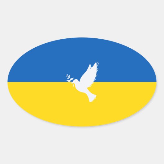 Vrede onder Oekraïense vlag Ovale Sticker (Voorkant)